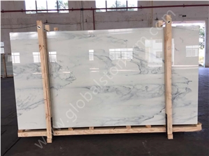 Brilliant Calacatta Clouds Nano Glass Stone Slabs
