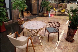 Golden Yellow Emperador Marble Violet Flooring