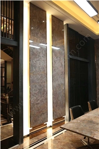 Golden Yellow Emperador Marble Violet Flooring