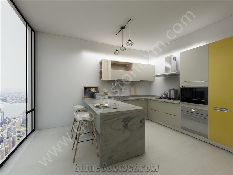 Good Price Calacatta Clouds Nao Glass Stone Tiles