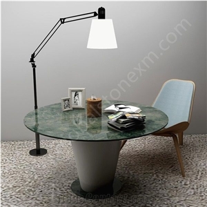 Peacock Green Marble Slabs Tiles for Hotel Tables