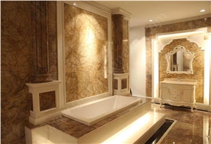 Yellow Golden Emperador Marble Walling