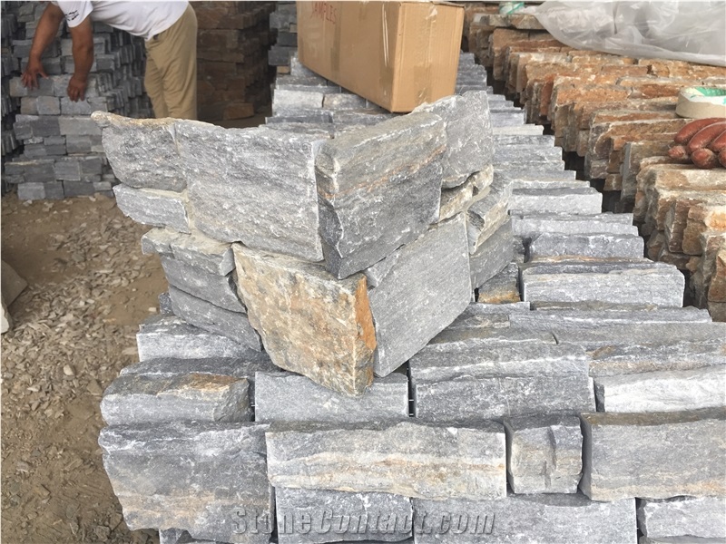 Quartzite Z Stone Cladding with Concrete Back