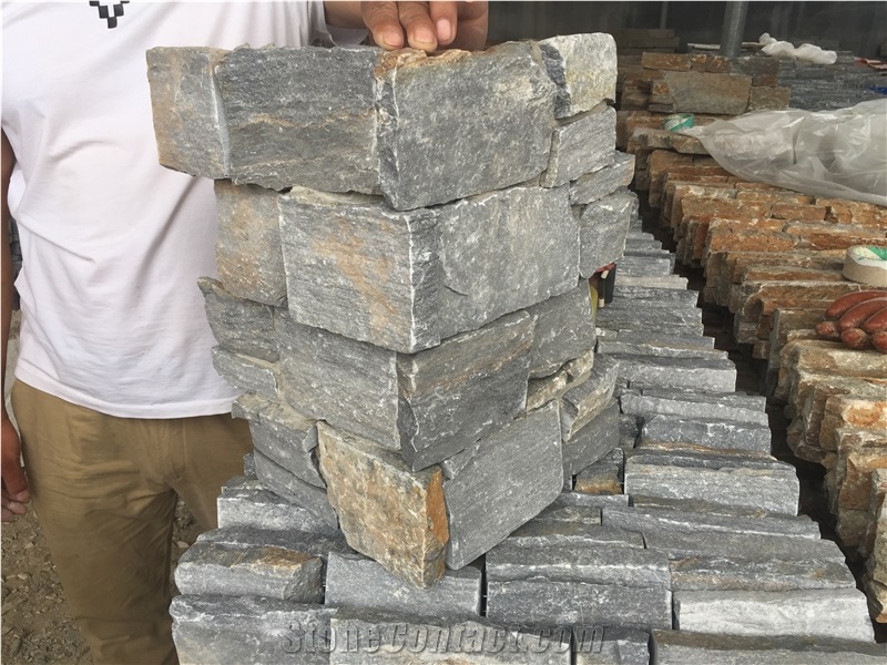 Quartzite Z Stone Cladding with Concrete Back