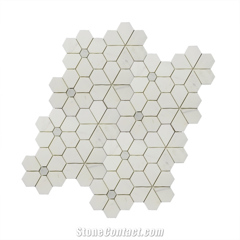 Bathroom Floor Dolomiti Flower Pattern Mosaic Tile