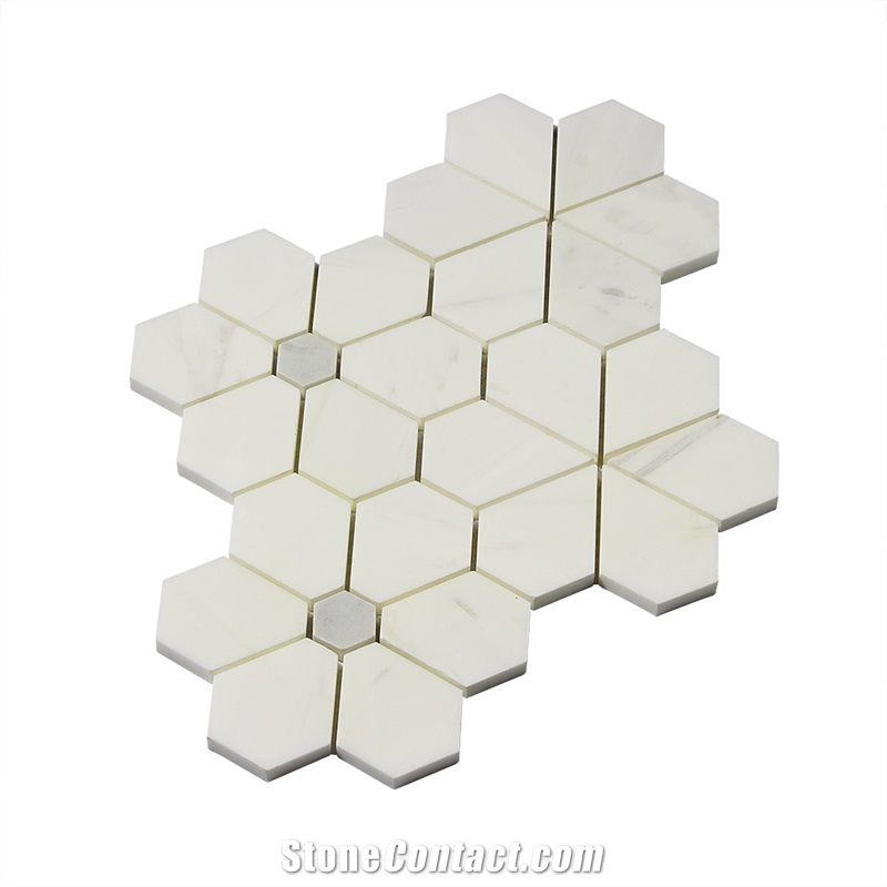 Bathroom Floor Dolomiti Flower Pattern Mosaic Tile