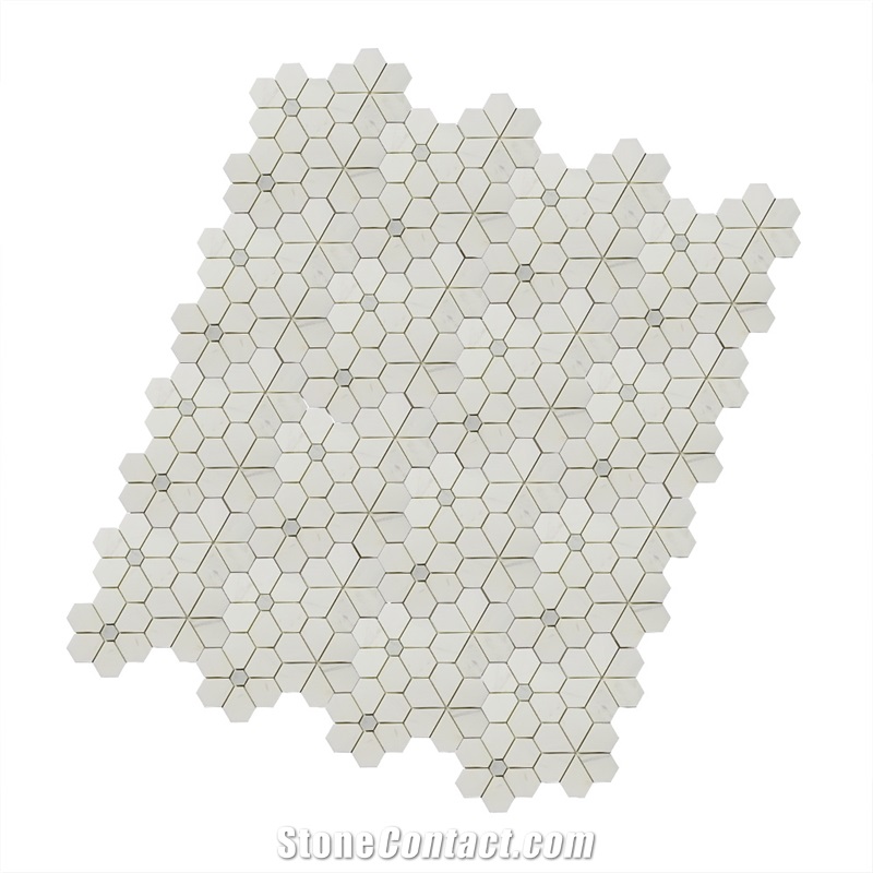 Bathroom Floor Dolomiti Flower Pattern Mosaic Tile