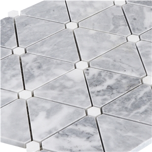 China Standard Size Bardiglio Gray Marble Mosaic