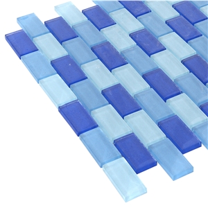 Decorative Mixed Ocean Blue Glass Mosaic