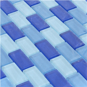 Decorative Mixed Ocean Blue Glass Mosaic