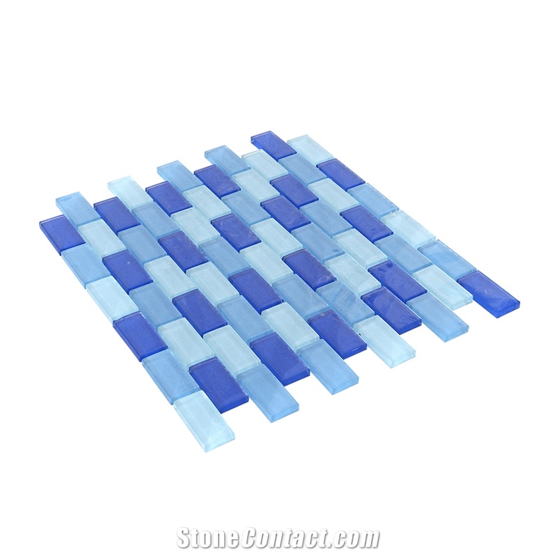 Decorative Mixed Ocean Blue Glass Mosaic
