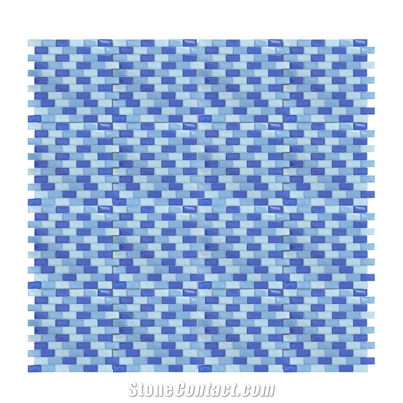 Decorative Mixed Ocean Blue Glass Mosaic