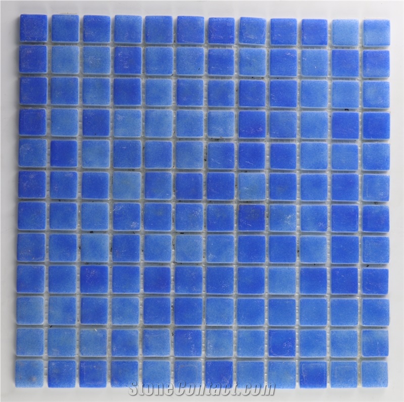 Decorative Mixed Ocean Blue Glass Mosaic Tile