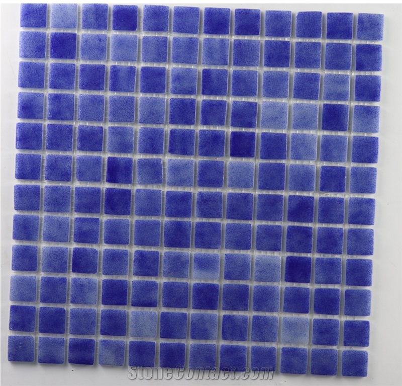 Decorative Mixed Ocean Blue Glass Mosaic Tile