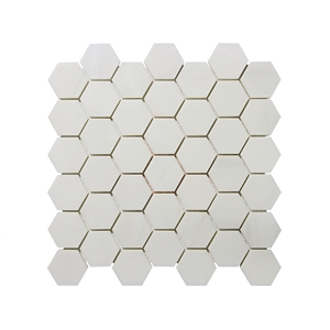 Dolomiti White Wall Hexagon Pattern Mosaic Tile