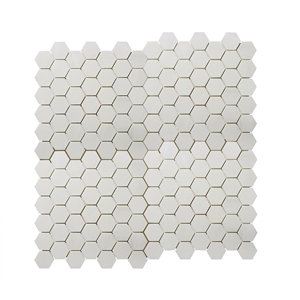 Dolomiti White Wall Hexagon Pattern Mosaic Tile
