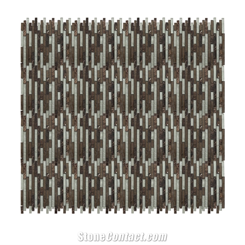 Mixed Color 3d Marble Mosaic Floor Tile
