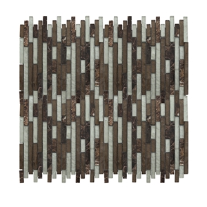 Mixed Color 3d Marble Mosaic Floor Tile