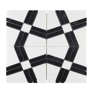 Mixed Color Black and White Retro Fretwork Mosaic Mixed Color Black and White Retro Fretwork Mosaic