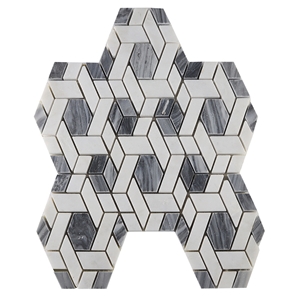 New Design Blue and White Marble Irregular Mosaic