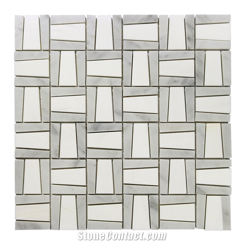 Swastika Pattern Dolomiti White Mosaic