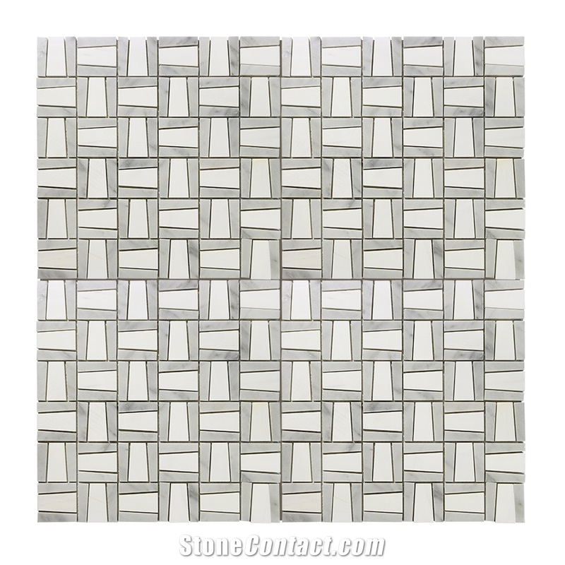 Swastika Pattern Dolomiti White Mosaic
