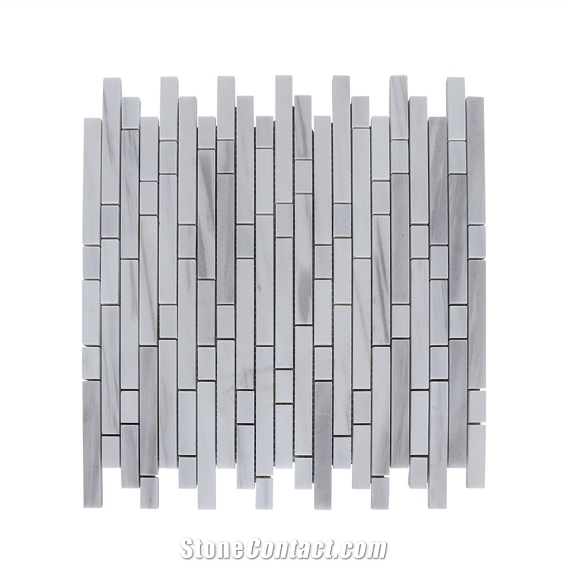 Wall Backsplash Dolomiti Linear Marble Mosaic Tile