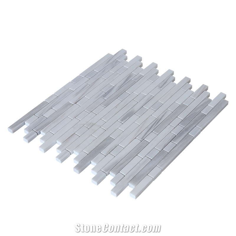 Wall Backsplash Dolomiti Linear Marble Mosaic Tile