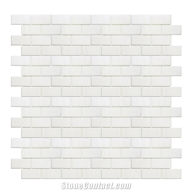 Wall Floor Brick with Bevel Marble Mosaic Tile