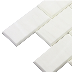 Wall Floor Brick with Bevel Marble Mosaic Tile