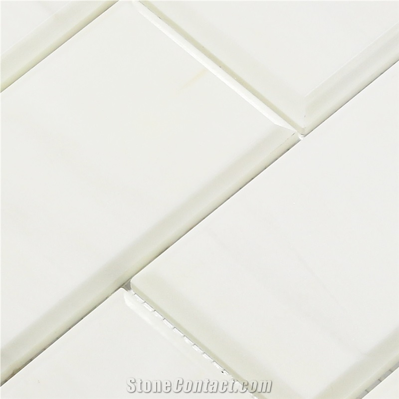 Wall Floor Brick with Bevel Marble Mosaic Tile