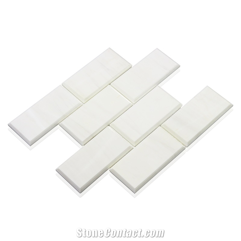 Wall Floor Brick with Bevel Marble Mosaic Tile