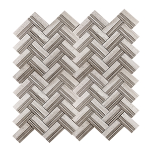 White Wood Athens Wood Blend Herringbone Mosaic