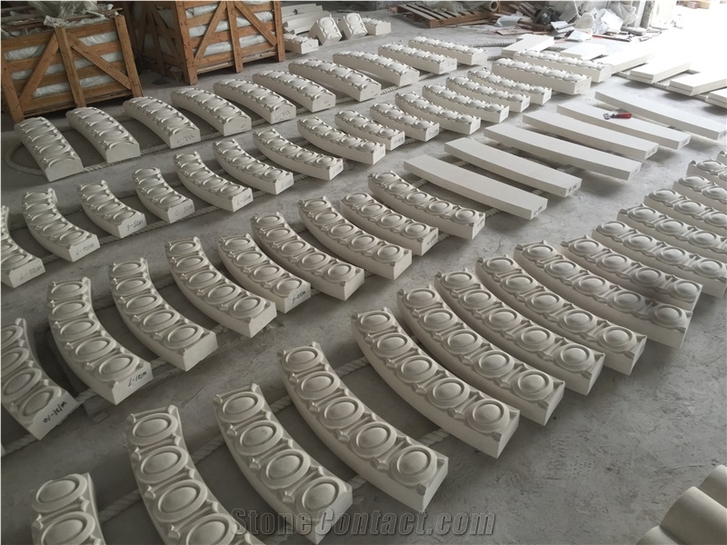 Engravings Reliefs Decoration White Limestone