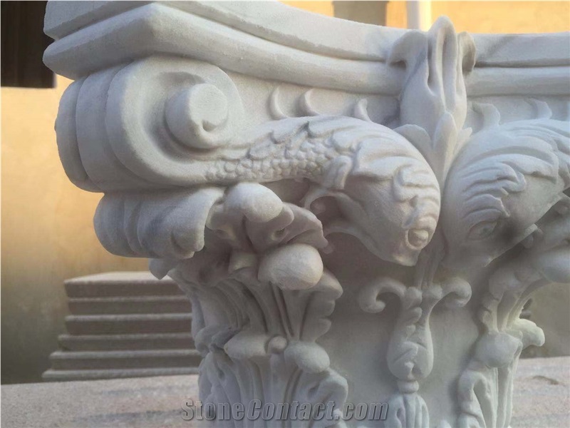 White Marble Capital Dolphin Customize Dimension