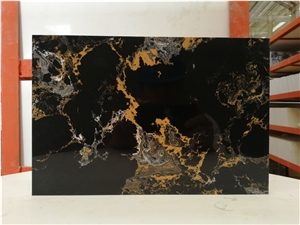 Portoro Black Golden Flower Artificial Marble