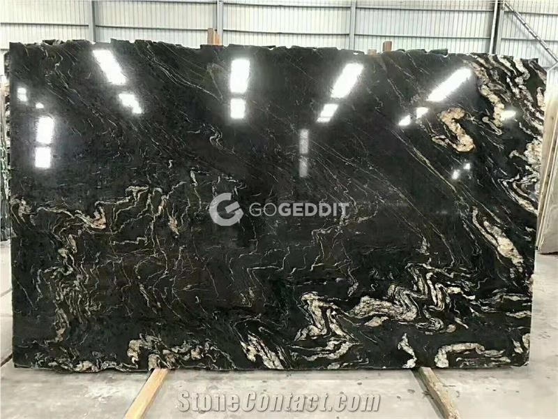 Black Cosmic Brazil Titanium Granite Slabs & Tiles