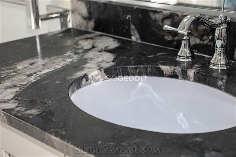 Black Cosmic Granite Bathroom Countertop