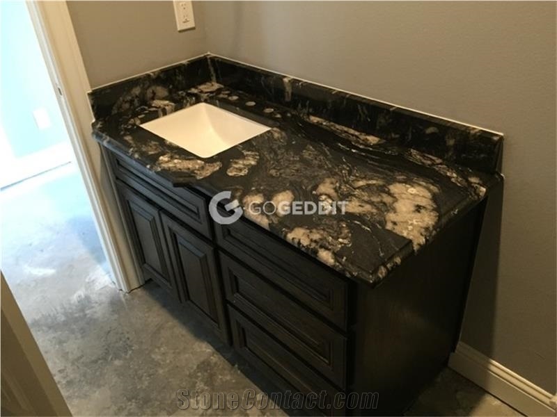 Black Cosmic Granite Bathroom Countertop
