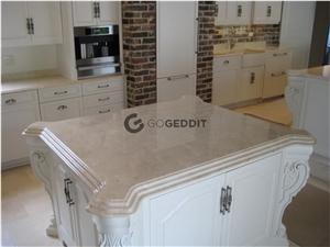 Crema Marfil Marble Kitchen Island Top