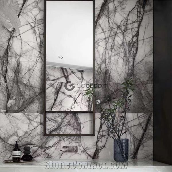 Milas Lilac New York White Marble Bathroom Tiles