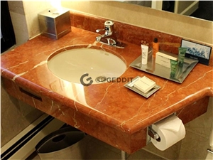 Rosso Alicante Red Marble Bathroom Vanity Top