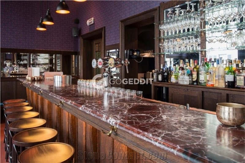 Rosso Levanto Marble Bar Top
