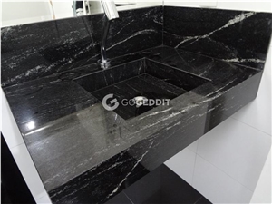 Via Lactea Jet Mist Granite Bathroom Vanity Top