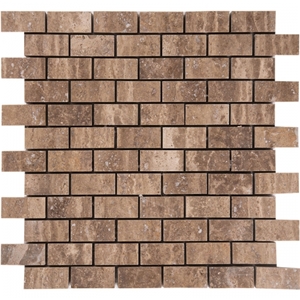 Trumbled Silver Travertine Mini Pattern Mosaic