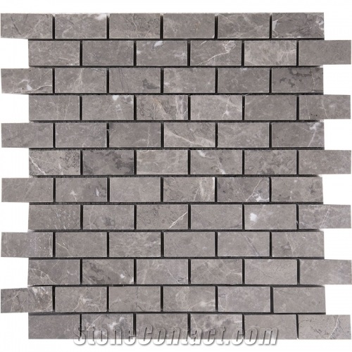 Trumbled Silver Travertine Mini Pattern Mosaic