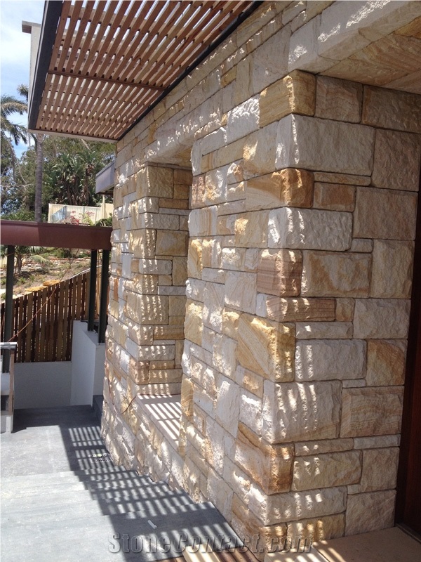 Gold Sandstone Newport Reef Masonry Project