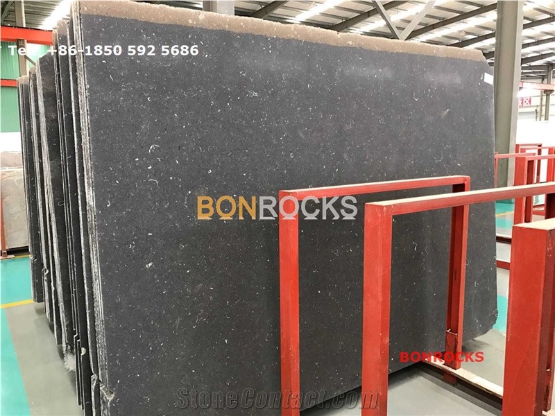 Atlantic Black Limestone Polished Slabs and Tiles