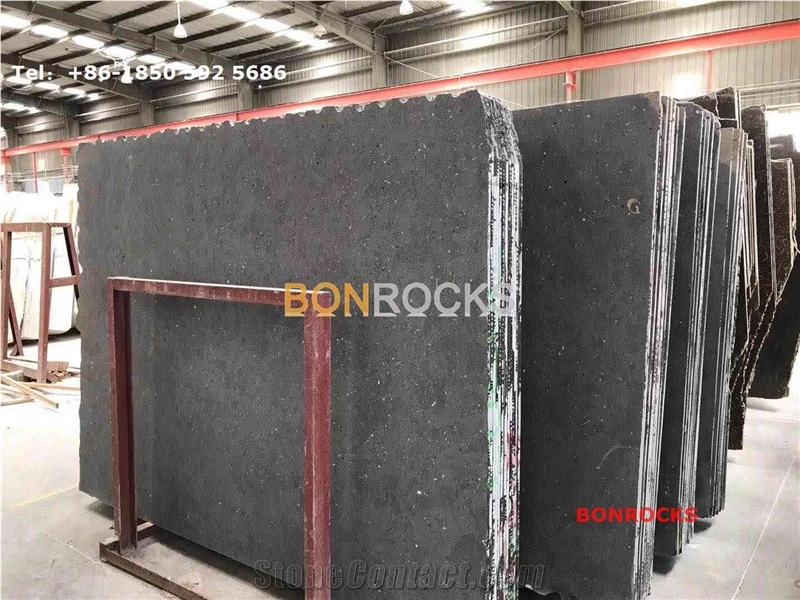 Atlantic Black Limestone Polished Slabs and Tiles