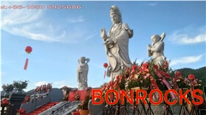 Avalokitesvara Bodhisattva White Granite Statue